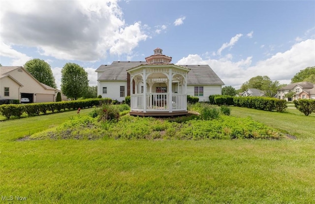 5420 Cloisters Dr, Canfield, OH 44406 - back of property with a gazebo and a yard