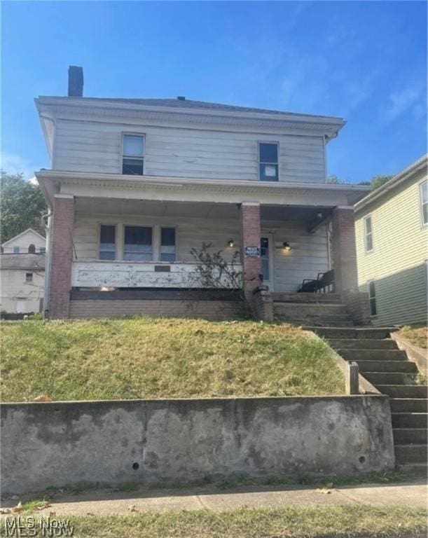 view of front of property with covered porch