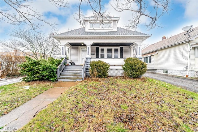 bungalow-style house with a porch