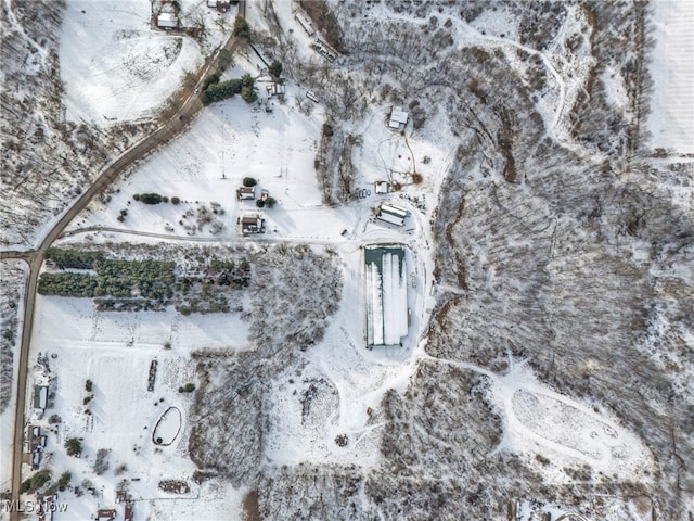 view of snowy aerial view