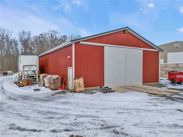 view of snow covered structure