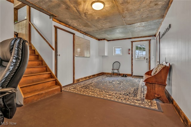 interior space featuring concrete flooring