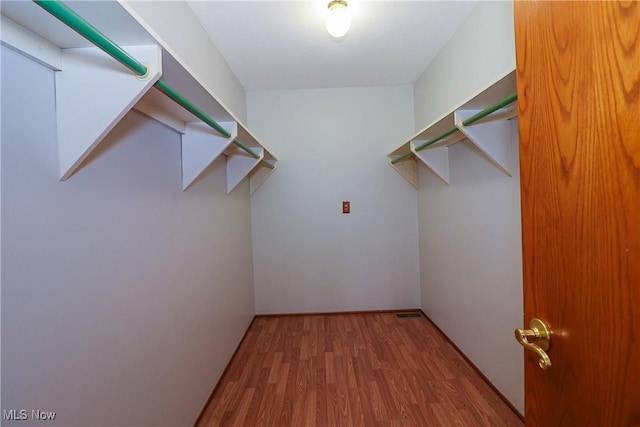 spacious closet with hardwood / wood-style floors