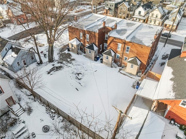 view of snowy aerial view