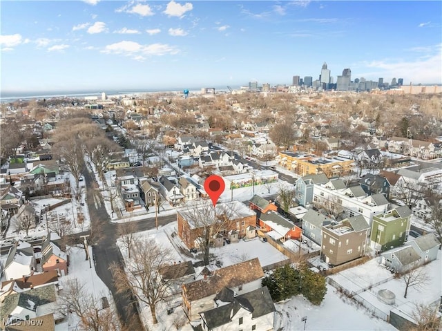 view of snowy aerial view