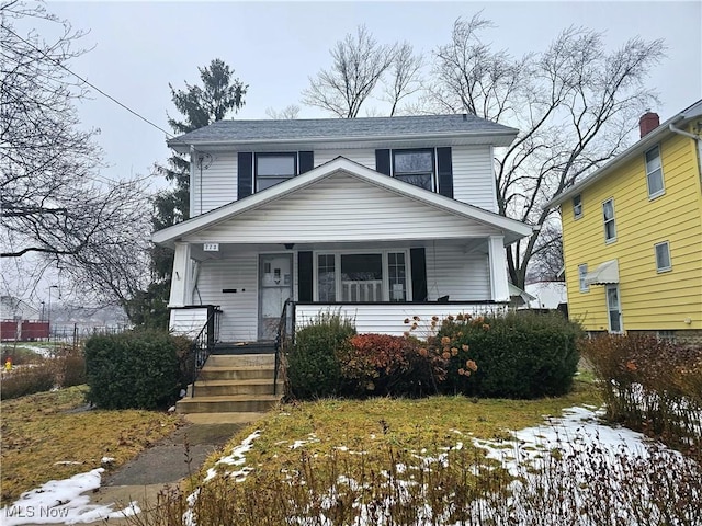 view of front of home with covered porch