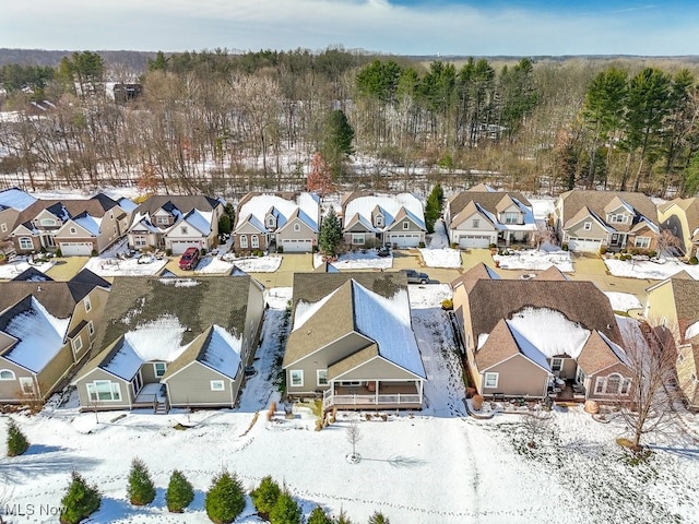 view of snowy aerial view