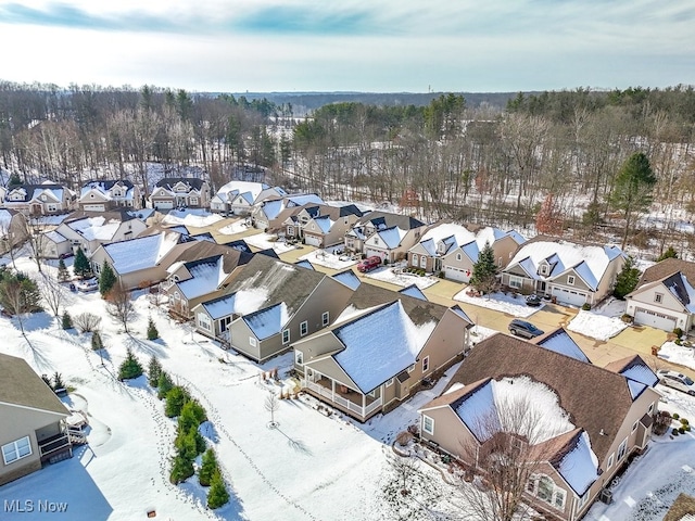 view of snowy aerial view