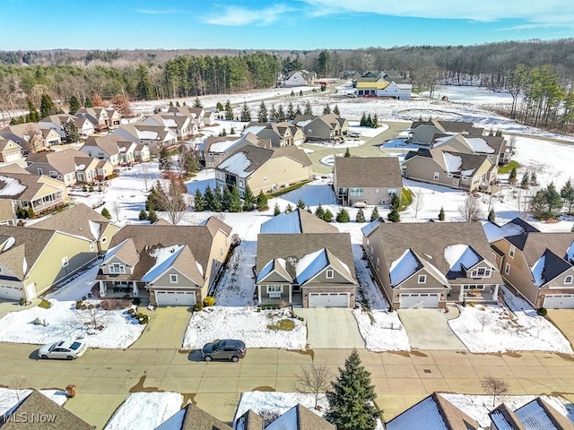 view of snowy aerial view