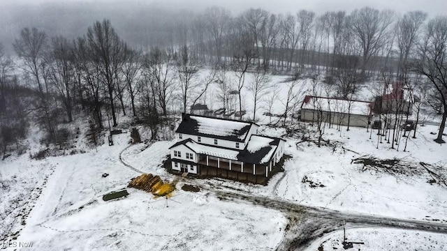 view of snowy aerial view