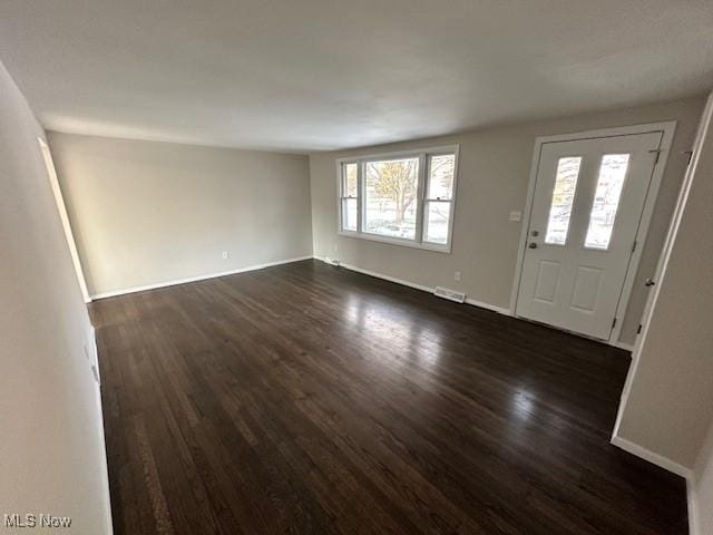 entryway featuring dark wood-type flooring