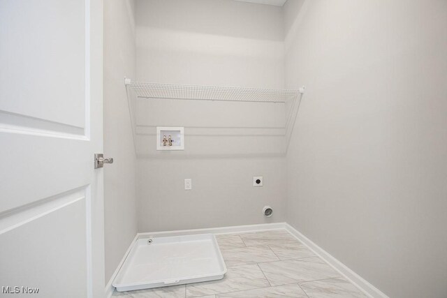 laundry area featuring hookup for a washing machine and electric dryer hookup