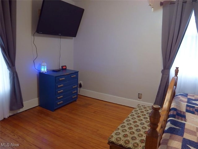 bedroom with wood-type flooring