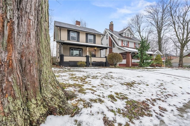 view of property with a porch