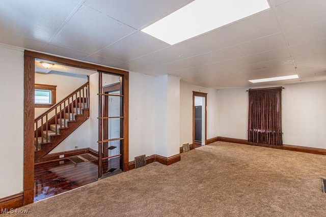 basement featuring carpet floors