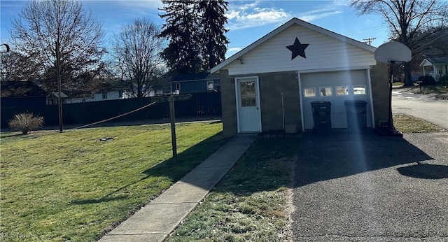 exterior space with a lawn