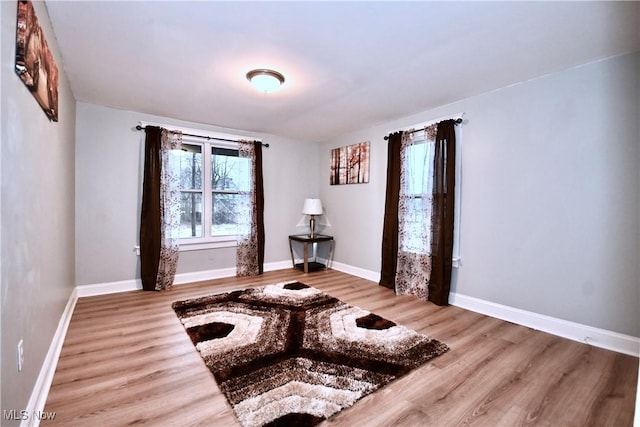 living area featuring hardwood / wood-style flooring