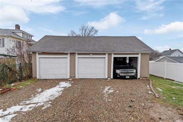 view of garage