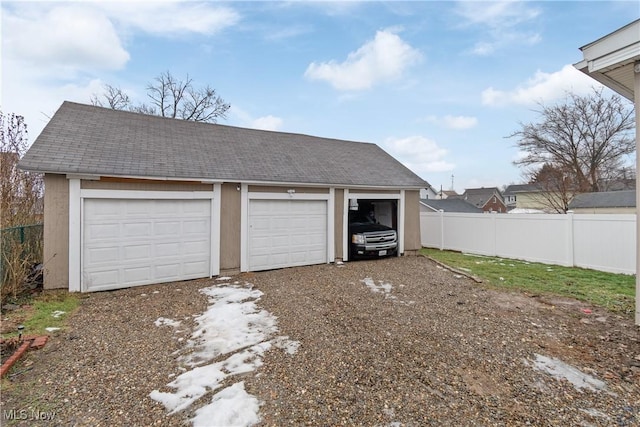 view of garage