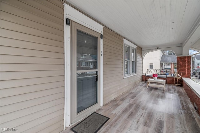 wooden deck with a porch