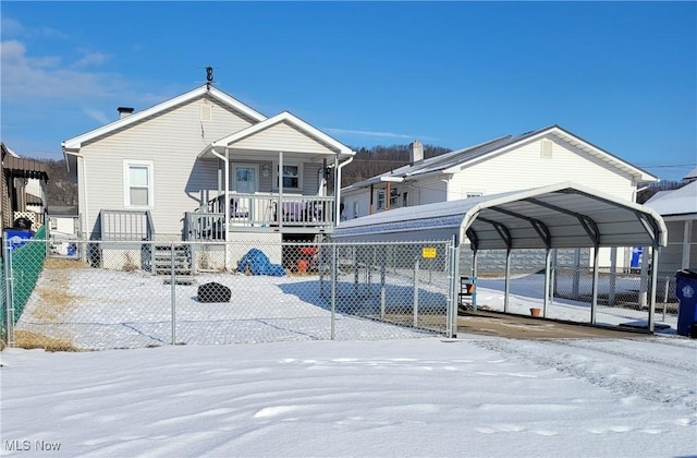 exterior space with a carport