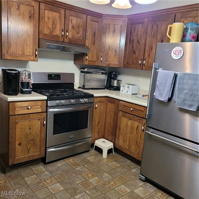 kitchen with appliances with stainless steel finishes