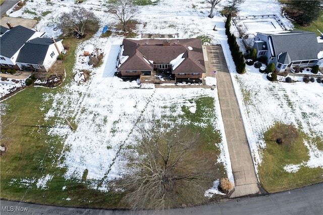 view of snowy aerial view