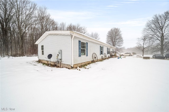 view of snowy exterior