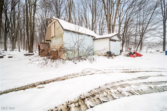 view of snowy exterior