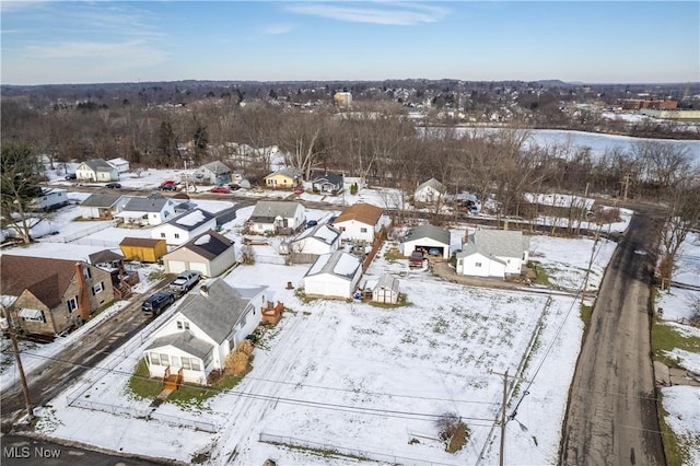 view of snowy aerial view