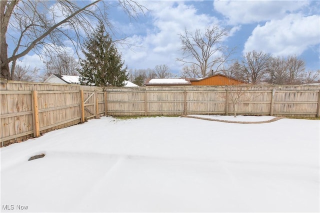 view of snowy yard