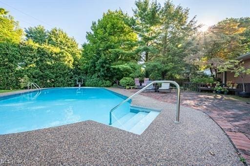 view of swimming pool featuring a patio