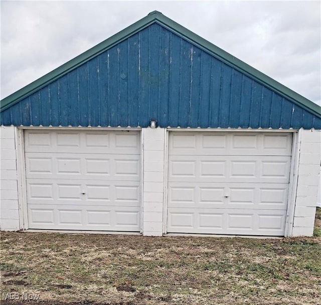 view of garage