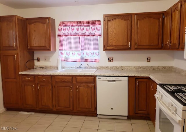 kitchen featuring sink and white appliances