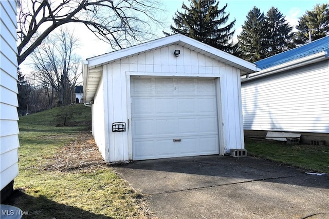 view of garage