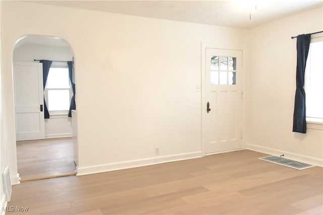 entrance foyer with light wood-type flooring