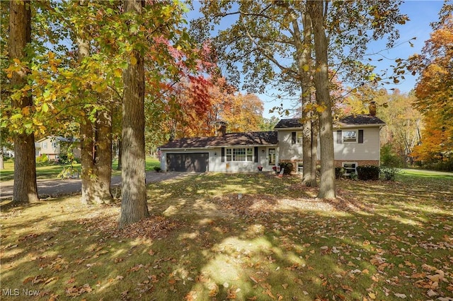 exterior space with a garage