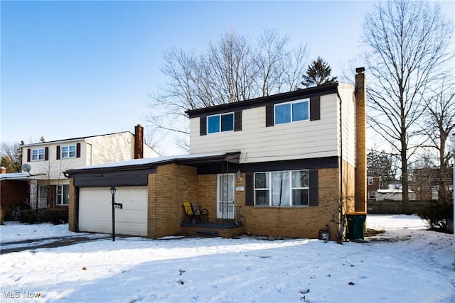 view of front property with a garage