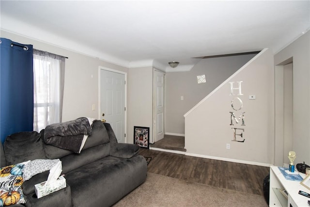 living room featuring hardwood / wood-style flooring