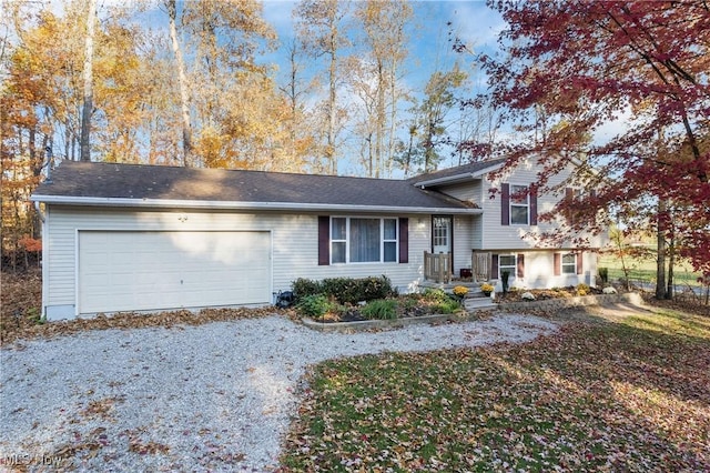 tri-level home featuring a garage