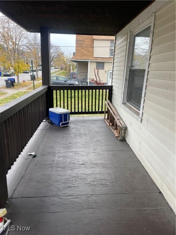 wooden deck with a porch