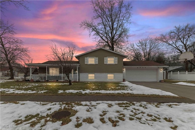 tri-level home featuring a garage