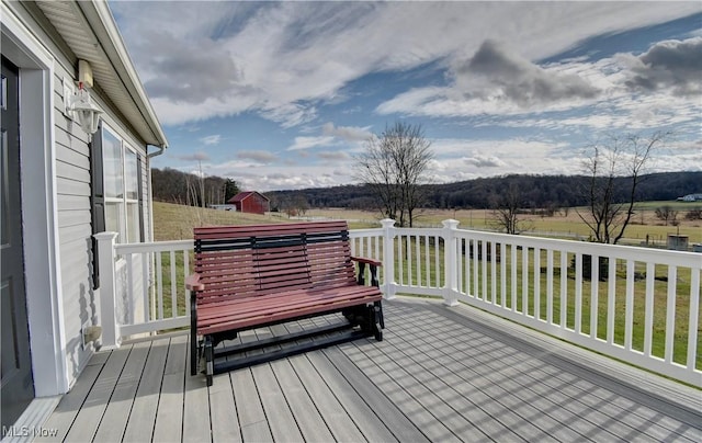 deck with a lawn