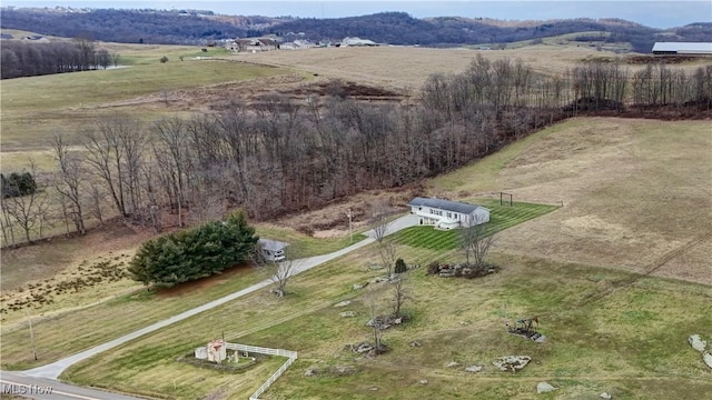 aerial view with a rural view