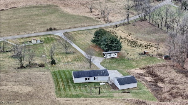 bird's eye view with a rural view