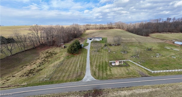 drone / aerial view featuring a rural view