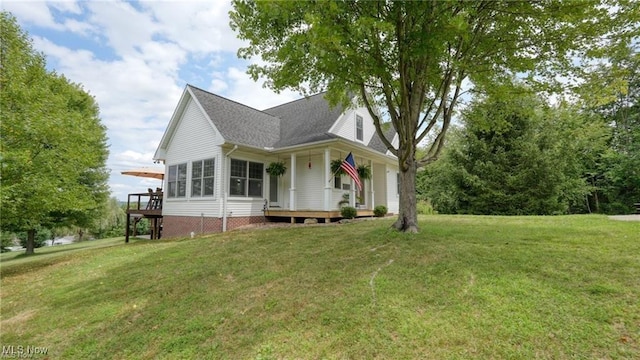 exterior space featuring a front lawn