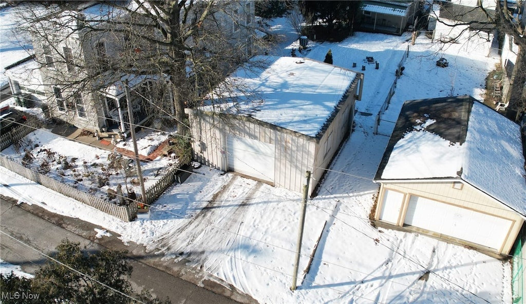 view of snowy aerial view