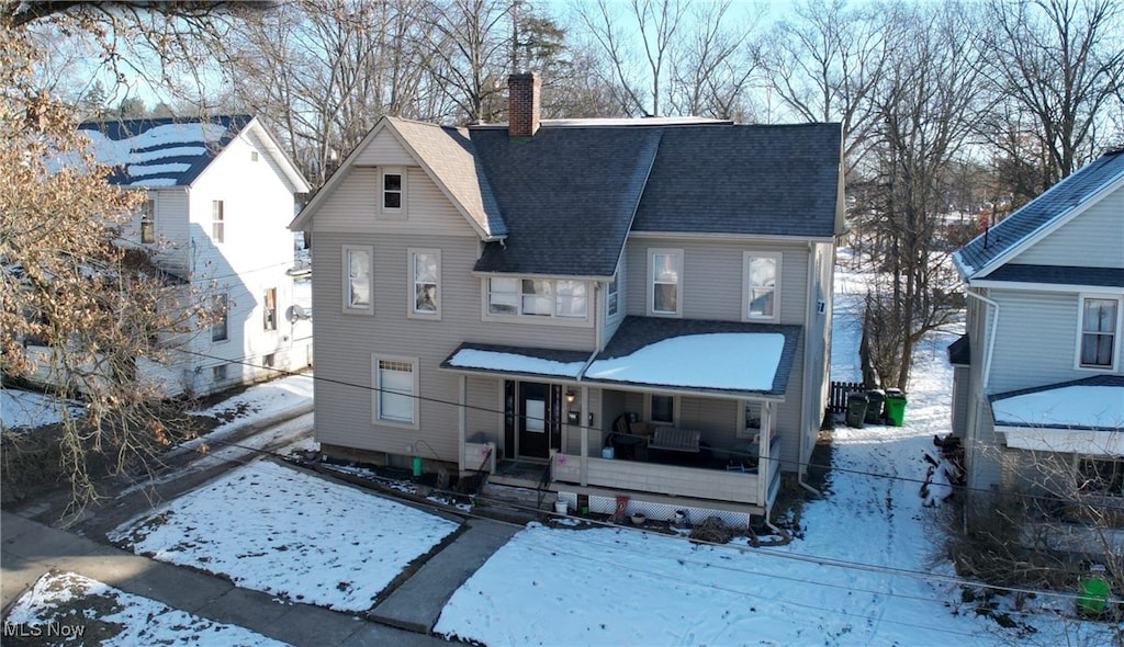 view of front property with covered porch