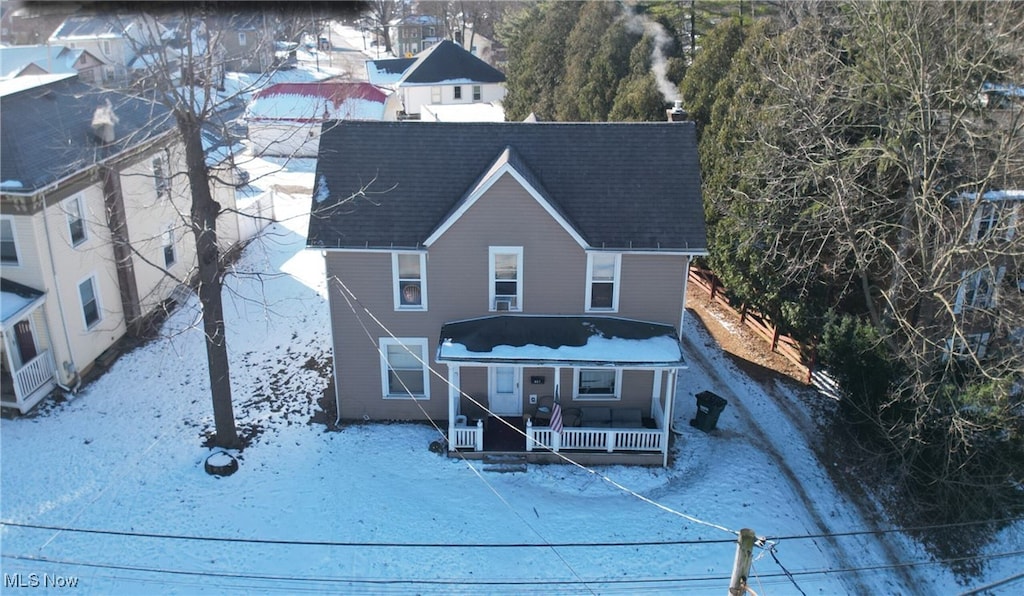 exterior space featuring central AC and covered porch